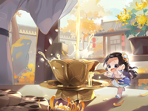 迷你宋韵小世界——谷小雨Q版插画
