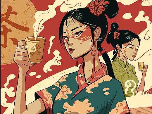 民间茶铺|插画 X 产品应用