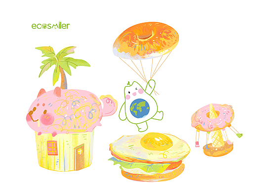 易小球美食插画（个人主页-ZNjc1NjgyMDQ=） - 儿童插画 - 站酷设计师ecosmiler易小球原创素材 - 站酷ZCOOL