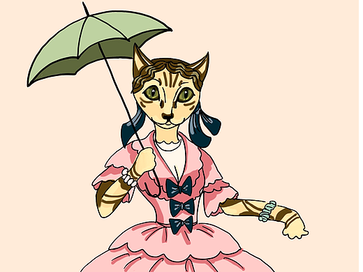 法国服装发展系列插画