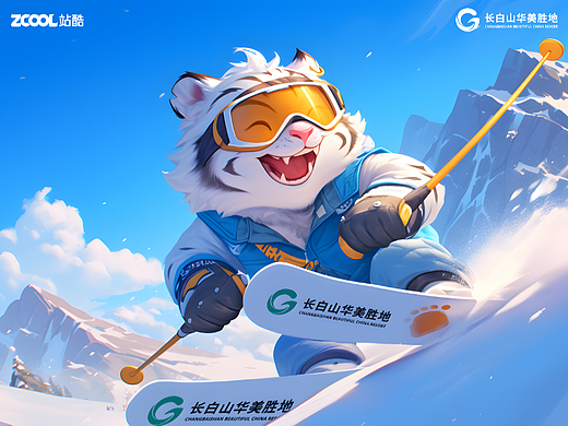 滑雪的虎宝