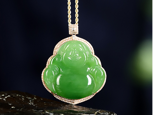 【碧玉】碧玉佛公吊坠-珠宝