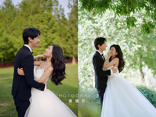 爱在浪漫的草坪上，电影故事感婚纱照