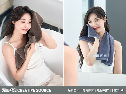 乐渐品牌 | 纯棉毛巾场景模特拍摄