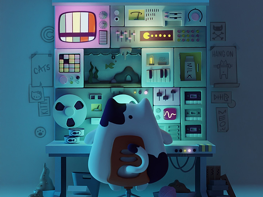 喵咪工作台（个人主页-ZNjA4NzQwMTI=） - 场景 - 站酷设计师3D建模唯安原创素材 - 站酷ZCOOL