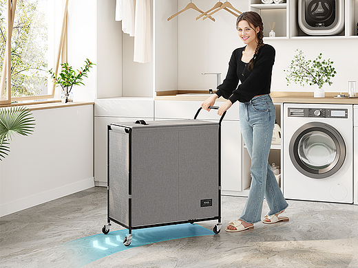 亚马逊-推车脏衣篮