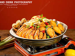 美食摄影--海鲜鸡煲