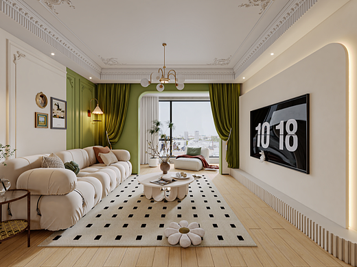 牛油果绿+奶油风