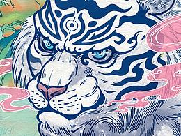 2022年-虎年賀圖-白虎司西