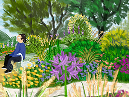 在大大花园里发呆的师兄