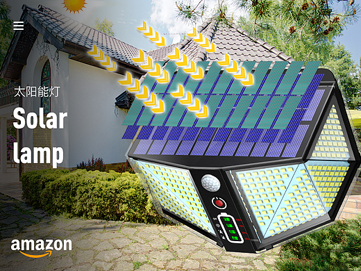 太阳能壁灯-亚马逊