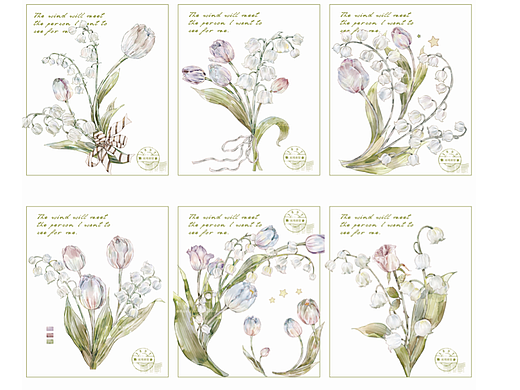 淡雅花卉组合胶带(个人主页-ZNjU2NzcxMjQ=) - 商业插画 - 站酷设计师半白的画原创素材 - 站酷ZCOOL