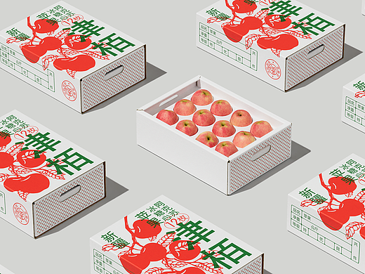 津栢×SansStudio｜阿克苏苹果产品礼盒包装设计