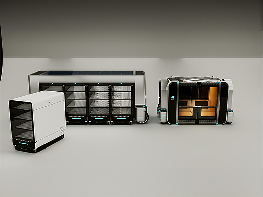 现代快递电动卸货车临摹