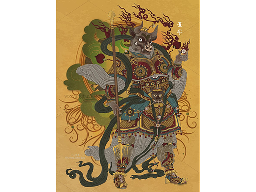 牛年十二生肖属相传统插画