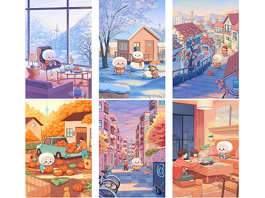 二十四节气插画海报