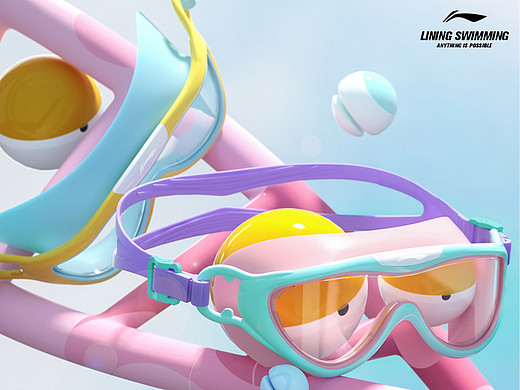 李宁儿童泳镜单品详情页全案策划设计