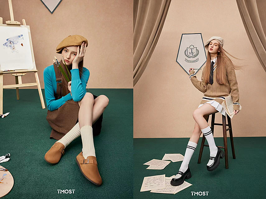 天美意2024春季学院主题女鞋形象