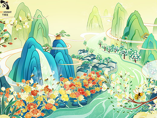 千蜂侠| 蜂蜜包装插画 