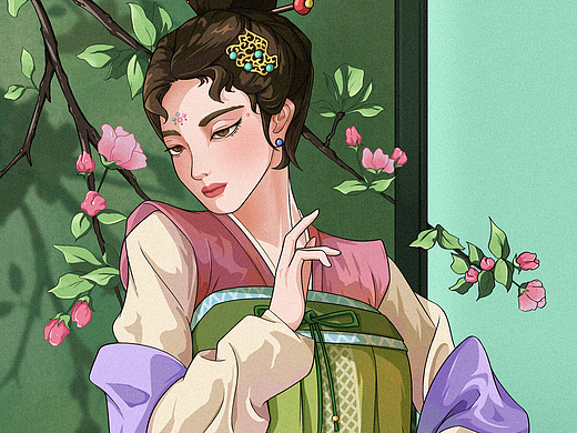 仕女圖（個人主頁-ZNjc5NTEwNDA=） - 藝術(shù)插畫 - 站酷設(shè)計師摩阿馬施阿莎原創(chuàng)素材 - 站酷ZCOOL