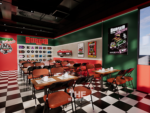 原创美式汉堡店设计