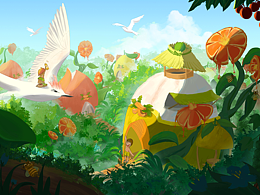 茶派的美好世界 | 奇幻水果森林圖