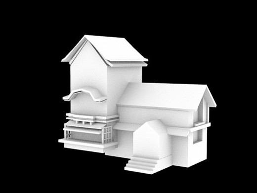 MAYA简单场景白模