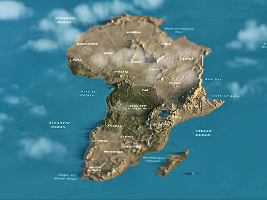 PR模板|非洲地图国际新闻路线标记工具包动态动画展示