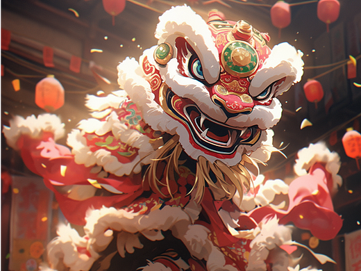 醒狮热闹，中国元素舞动时空