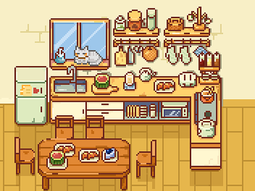 钟爱像素画——记录近期原创的像素场景
