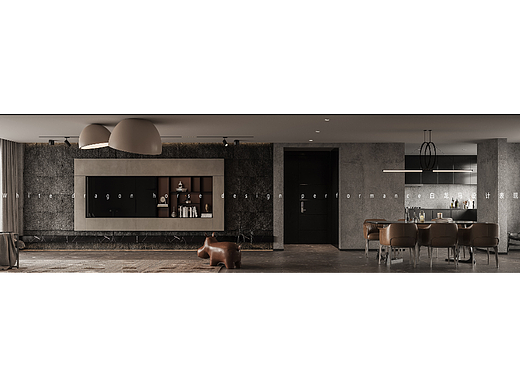 工业风客餐厅——白龙马效果图