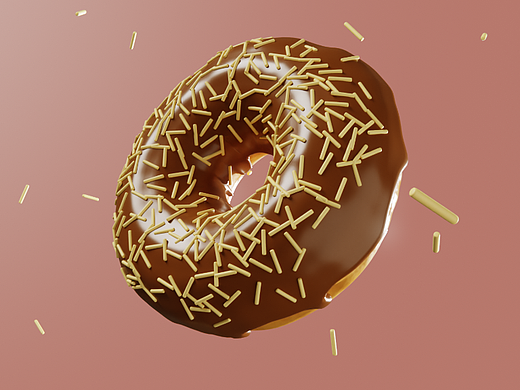 Blender耗时3天，🍩 终于做完了！！