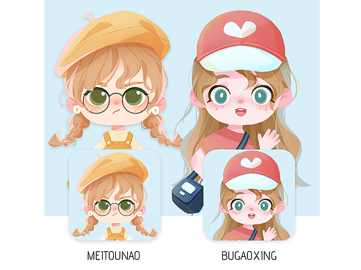 我和我的怨种朋友（插画头像）（个人主页-ZNjc4ODk1NDg=） - 创作习作 - 站酷设计师汤圆不辣原创素材 - 站酷ZCOOL