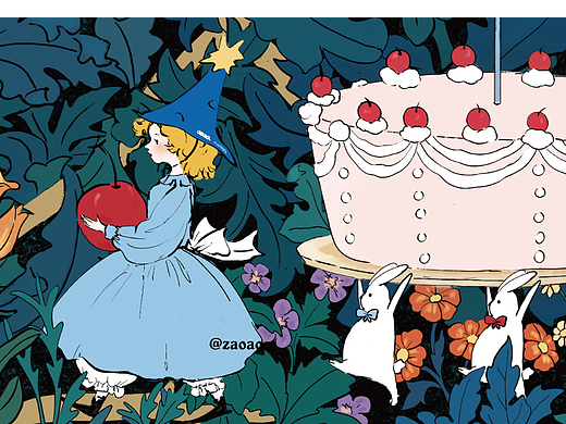 Alice--森林插画
