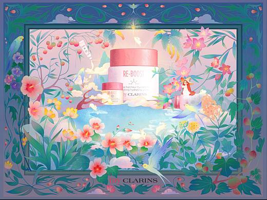 my CLARINS 好食肌長(zhǎng)綻放|植愈畫境（個(gè)人主頁(yè)-ZNjYwODk3MzI=） - 海報(bào) - 站酷設(shè)計(jì)師Moooon穆寧原創(chuàng)素材 - 站酷ZCOOL