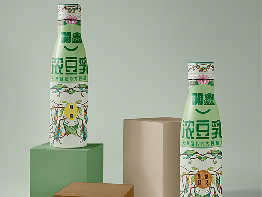 開鑫浓豆乳包装设计，今天你開鑫了吗？