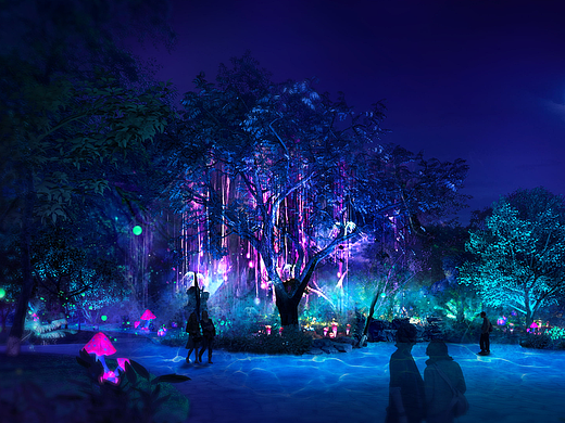 公园夜景氛围营造