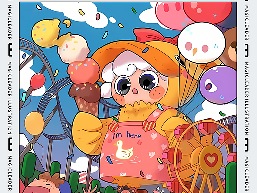 线稿 插画海报 打工人主题