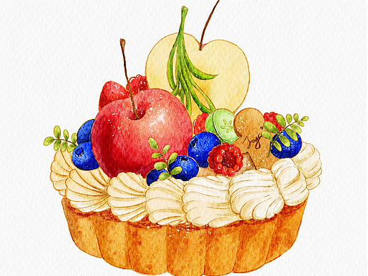 水彩美食插画