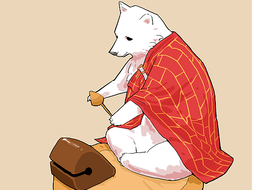 敲木鱼的北极熊