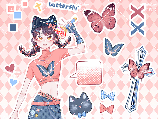 贴纸 蝴蝶亚B