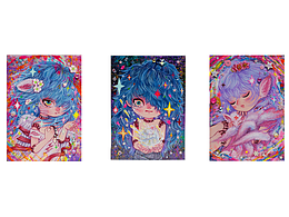 艺术家手绘收藏卡|生灵系列 综合材料