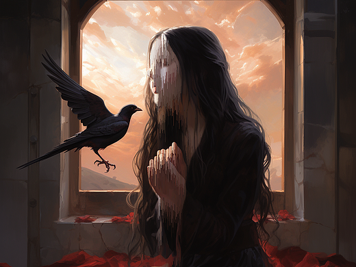 AI绘画——祈祷的少女