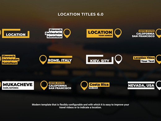 AE模板 | 简洁位置标题字幕文字开场片头