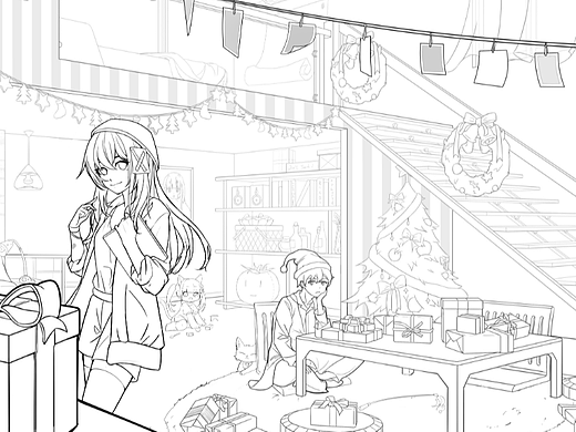 属于少女的圣诞节礼物(CG美术基础)