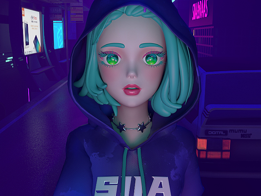 虚拟偶像菠菜萝卜--寂寞雨夜