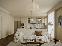 近期渲染作品----奶油色私宅