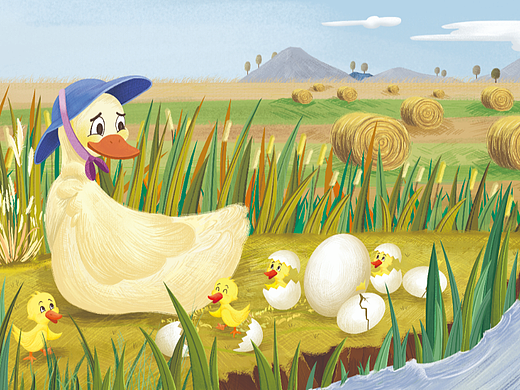 《丑小鸭》插画-绘本18小时前科普杂志配图(节选)插画-绘本18小时前