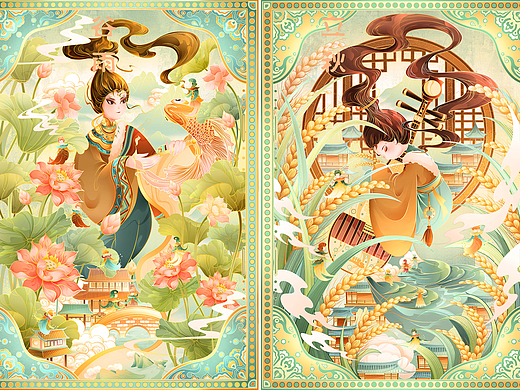 24节气插画海报I立夏、小满