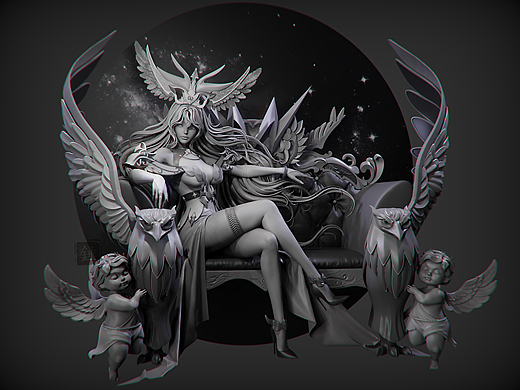 【3D建模】女王 美型角色___焦同学作品